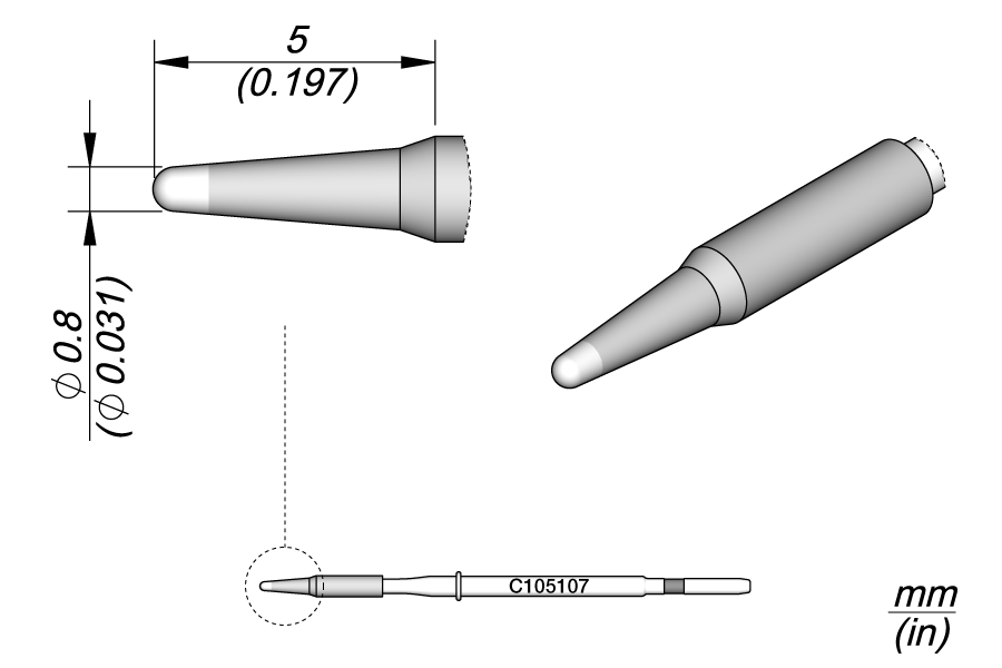 C105107 - Conical Cartridge Ø 0.8